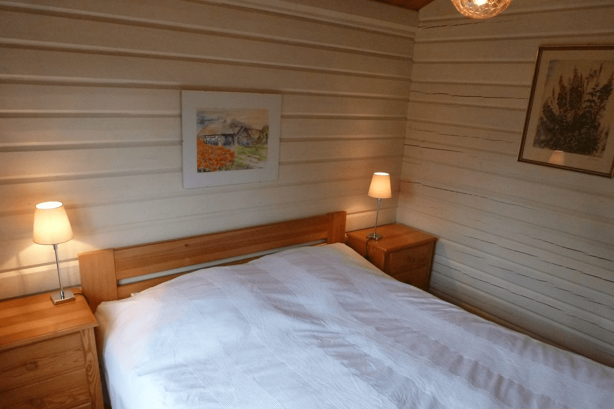 Schlafzimmer Ferienhaus Holzhaus am Heidesee Müden Örtze