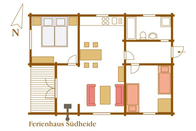 Grundriss Ferienhaus Holzhaus am Heidesee Müden Örtze
