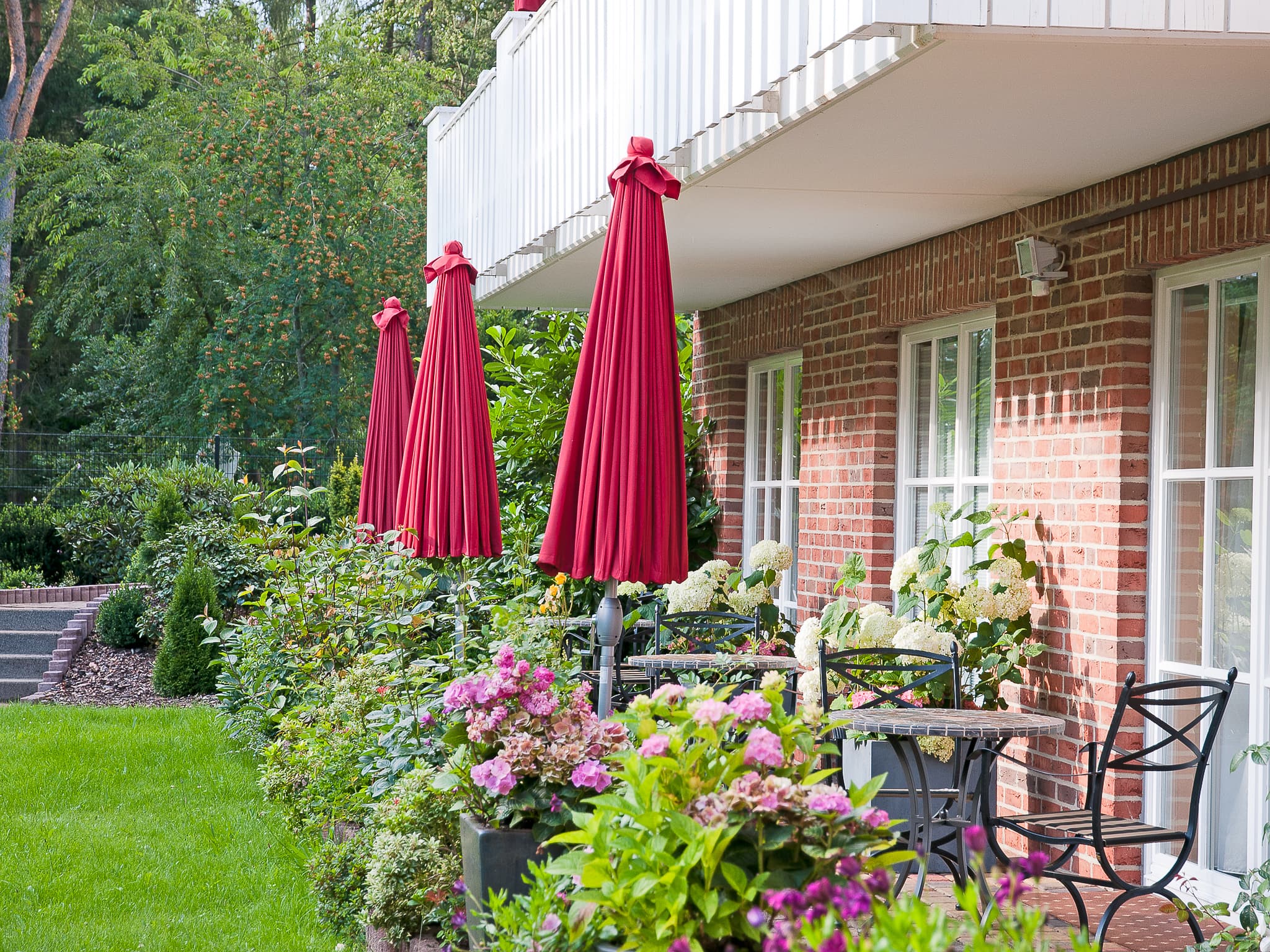 Gartenterrasse des Amethyst Hotel in Lüneburg