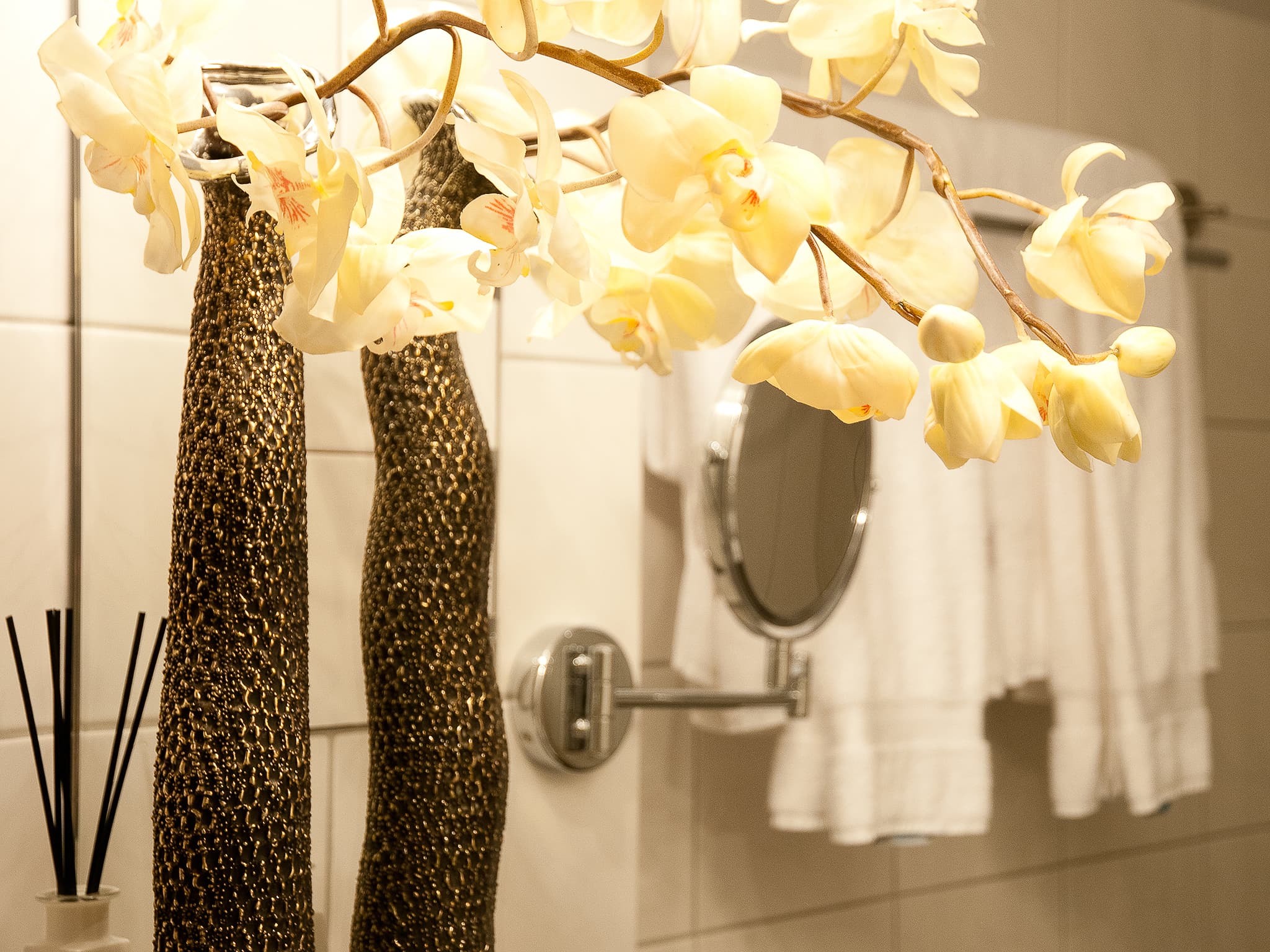 Badezimmer in dem Amethyst Hotel in Lüneburg