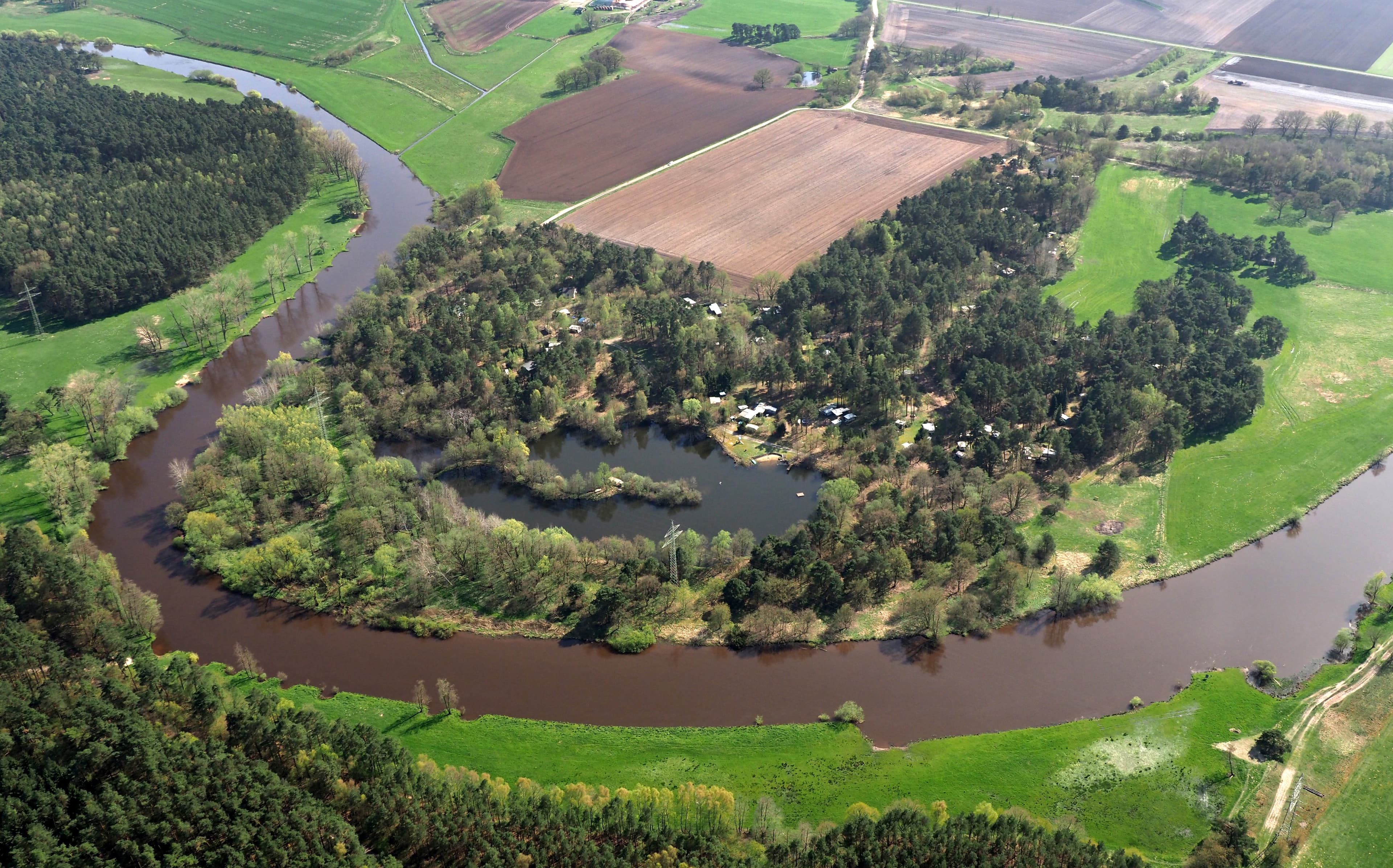 Luftaufnahme des Camping-Geländes
