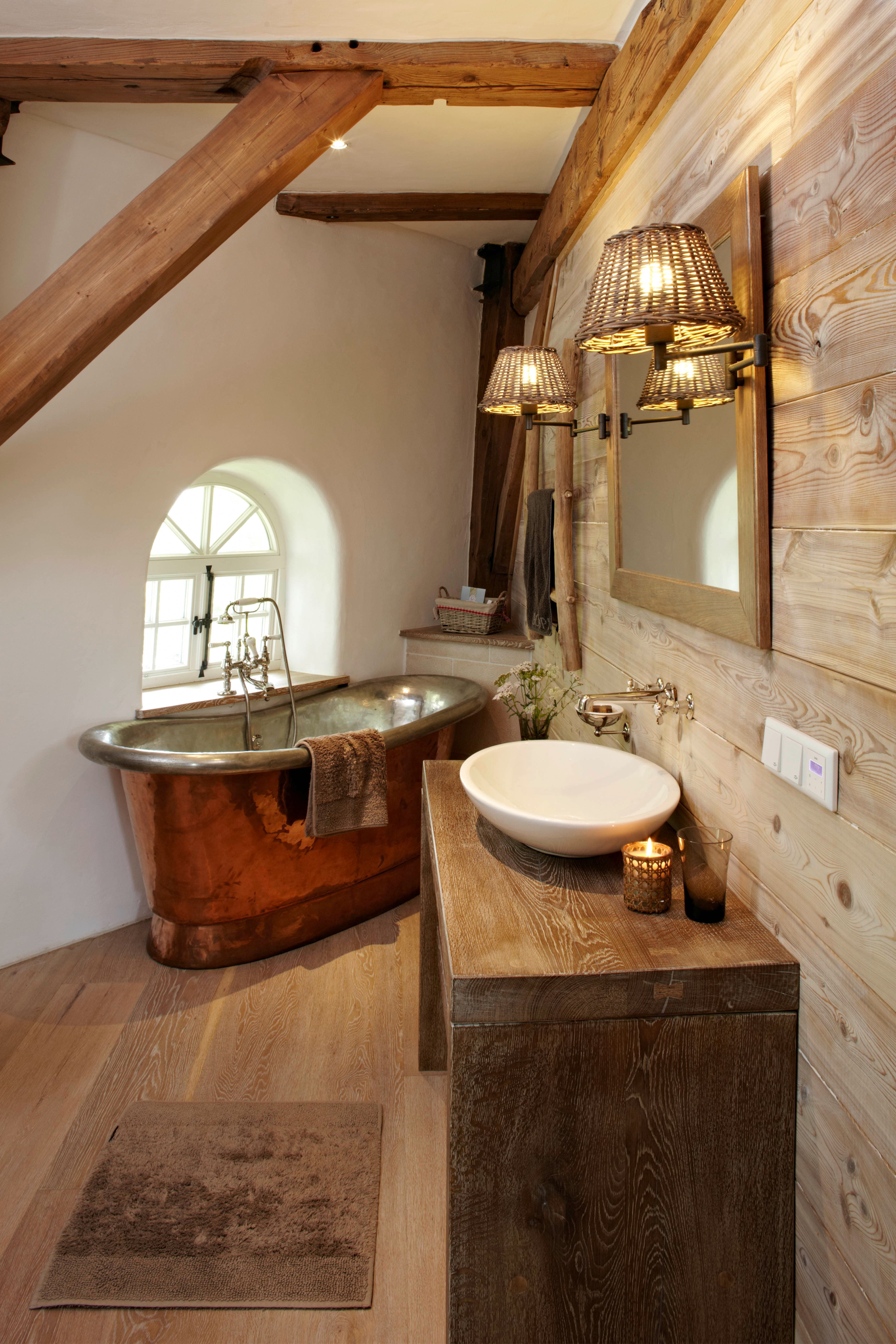 Das Badezimmer im UG in dem Ferienhaus "Die alte Mühle" in Schneverdingen