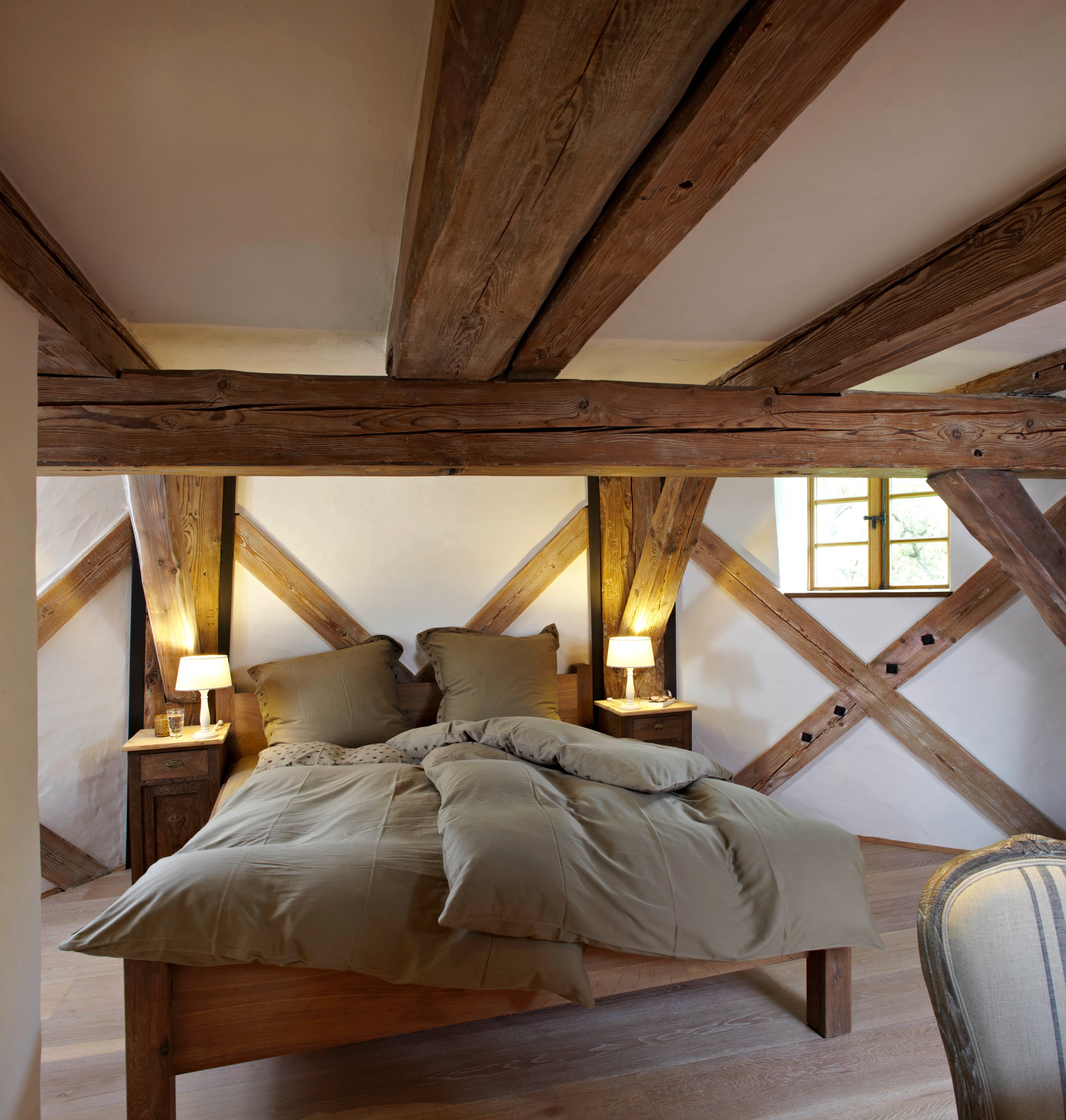 Das Schlafzimmer 2 im OG in dem Ferienhaus "Die alte Mühle" in Schneverdingen