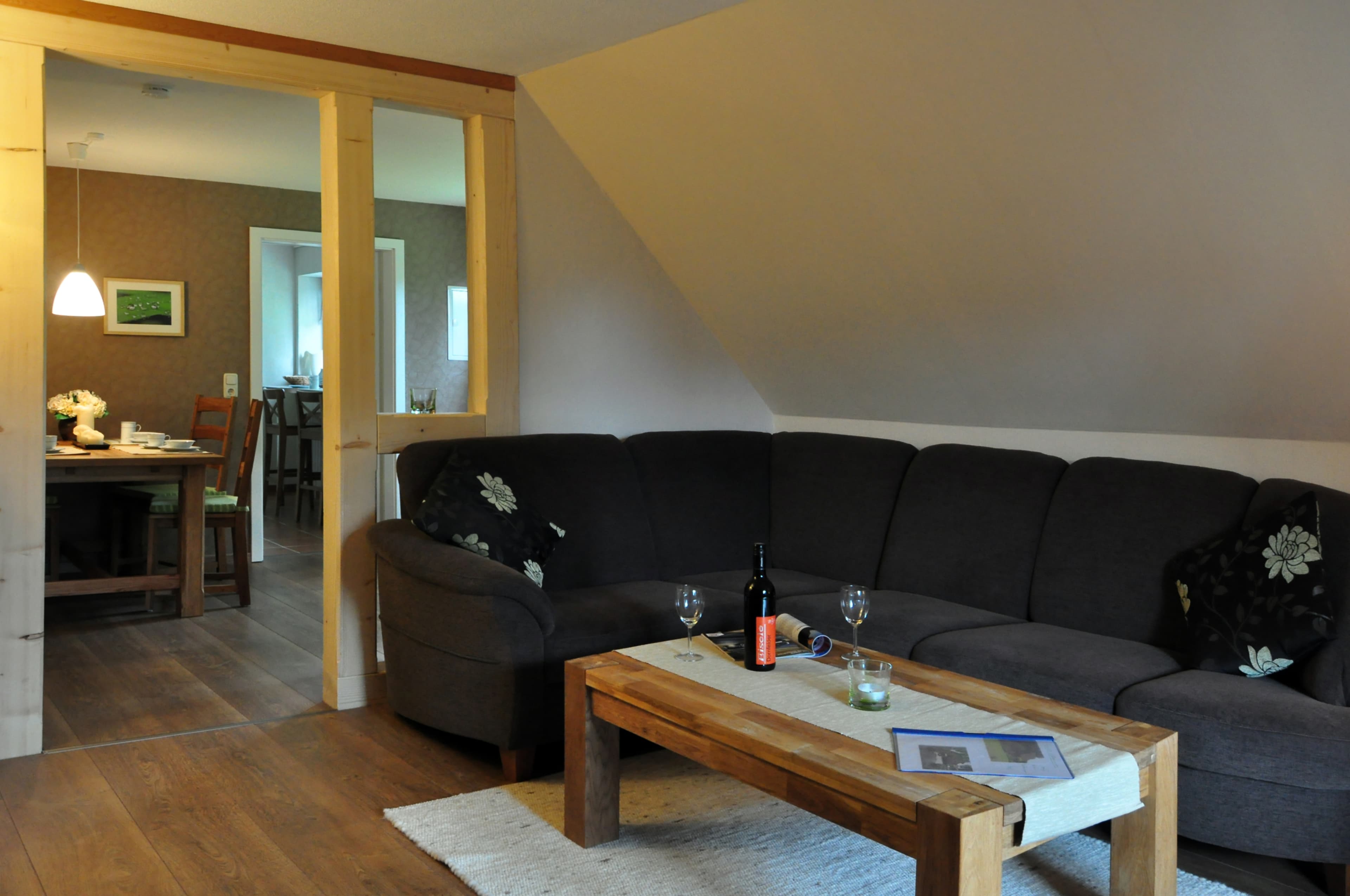 Wohnzimmer in der Ferienwohnung Bultmanns Hof