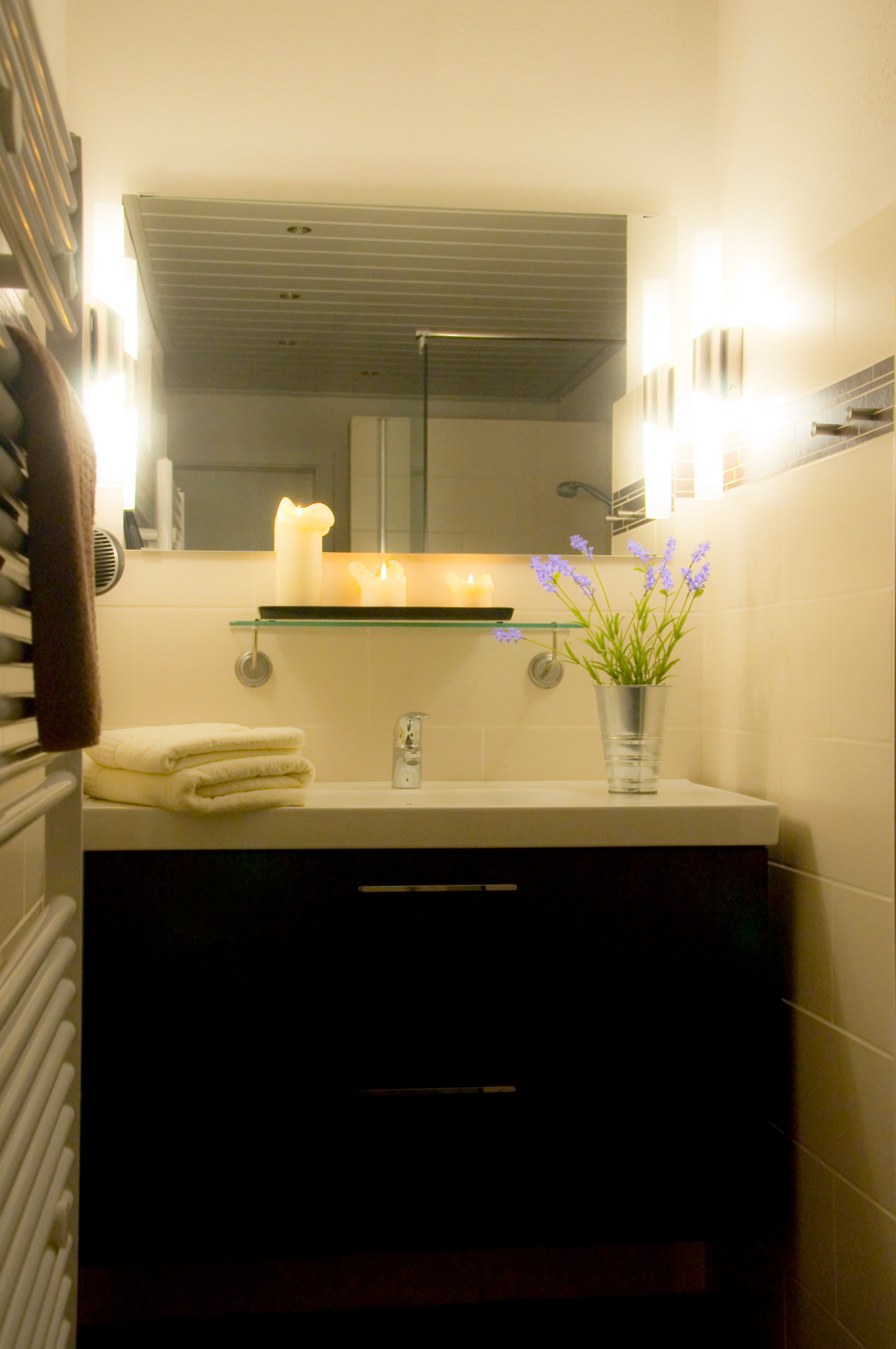 Badezimmer in der Ferienwohnung Bultmanns Hof