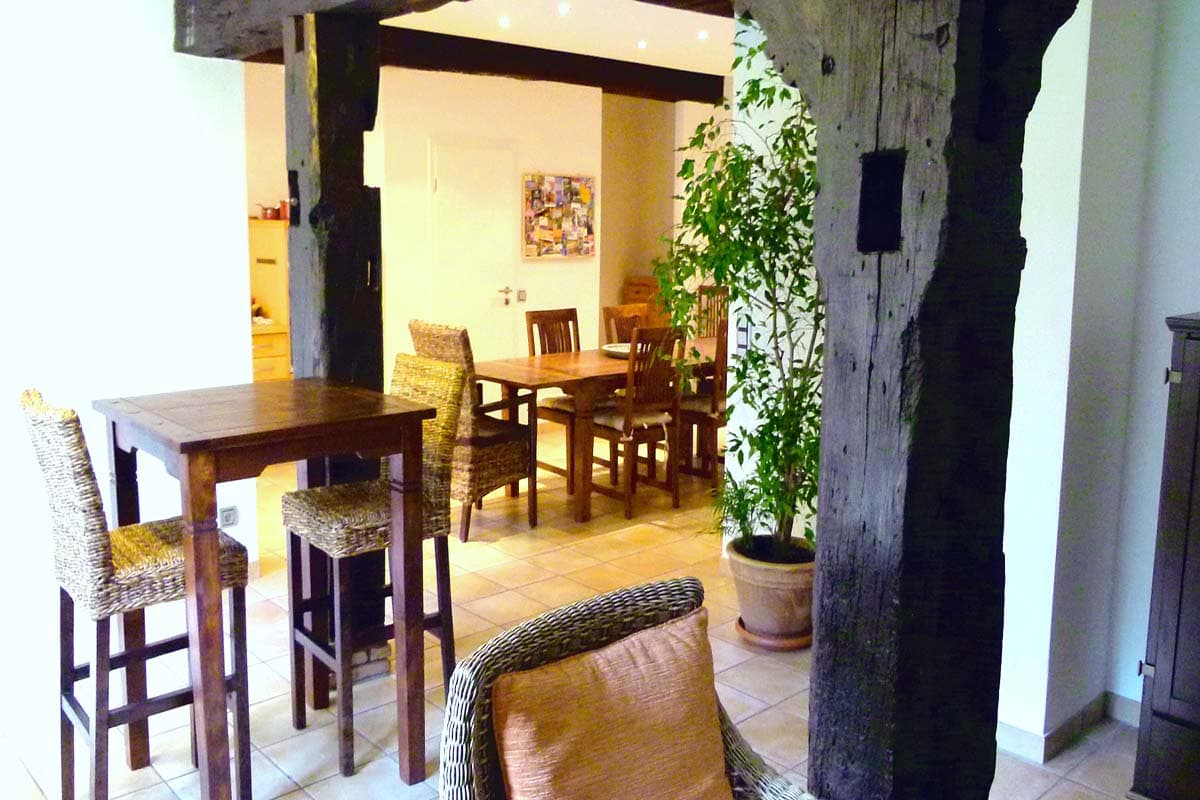 Essenssaal der Ferienwohnung Reethof 1575 an der Seeve in Jesteburg