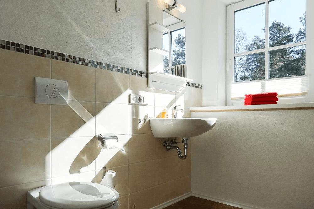 Badezimmer in der Ferienwohnung 5 auf dem Schröderhof Unterlüß