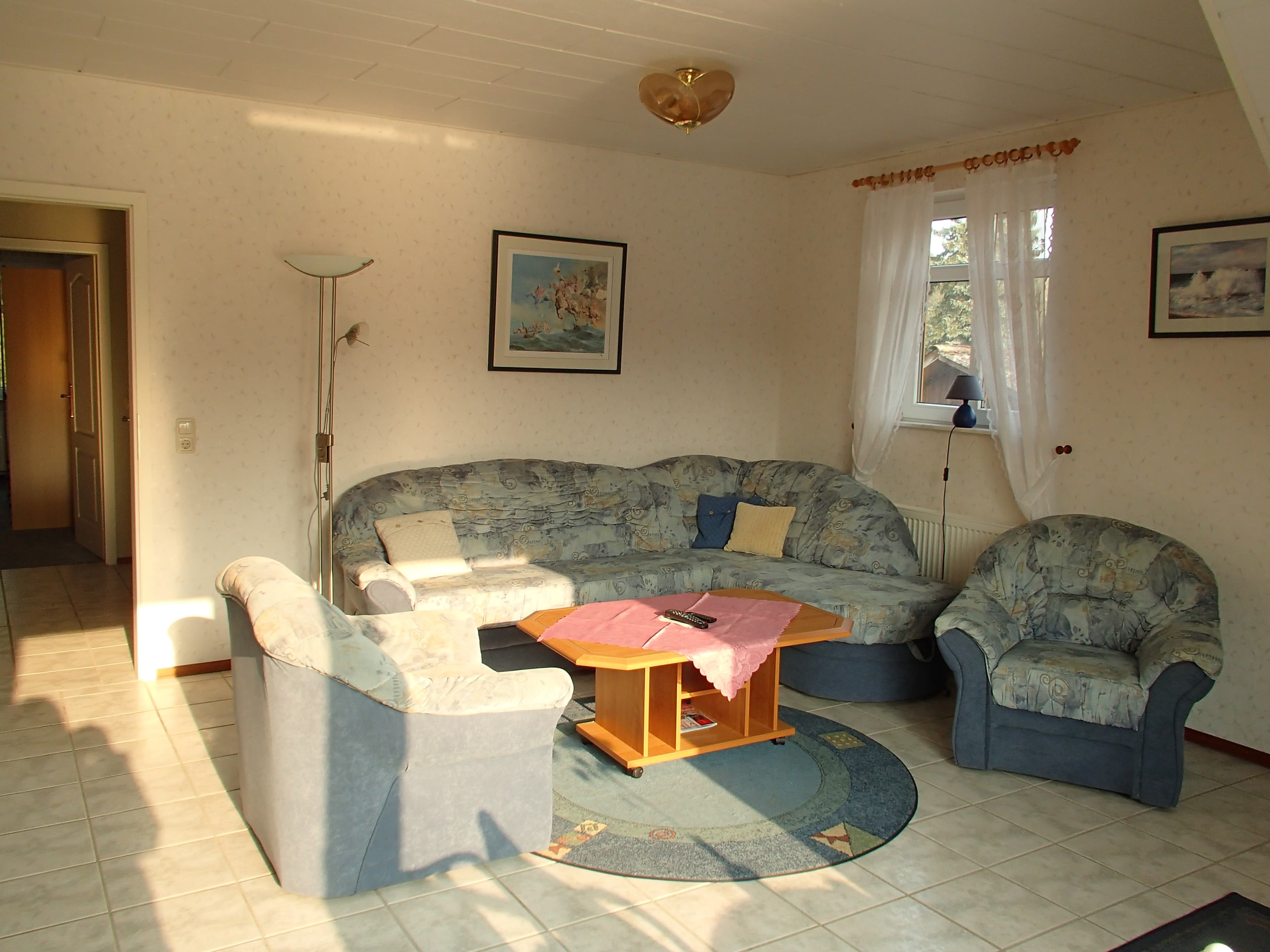 Wohnzimmer in der Komfortferienwohnung Scharnebecks Mühle in Hermannsburg