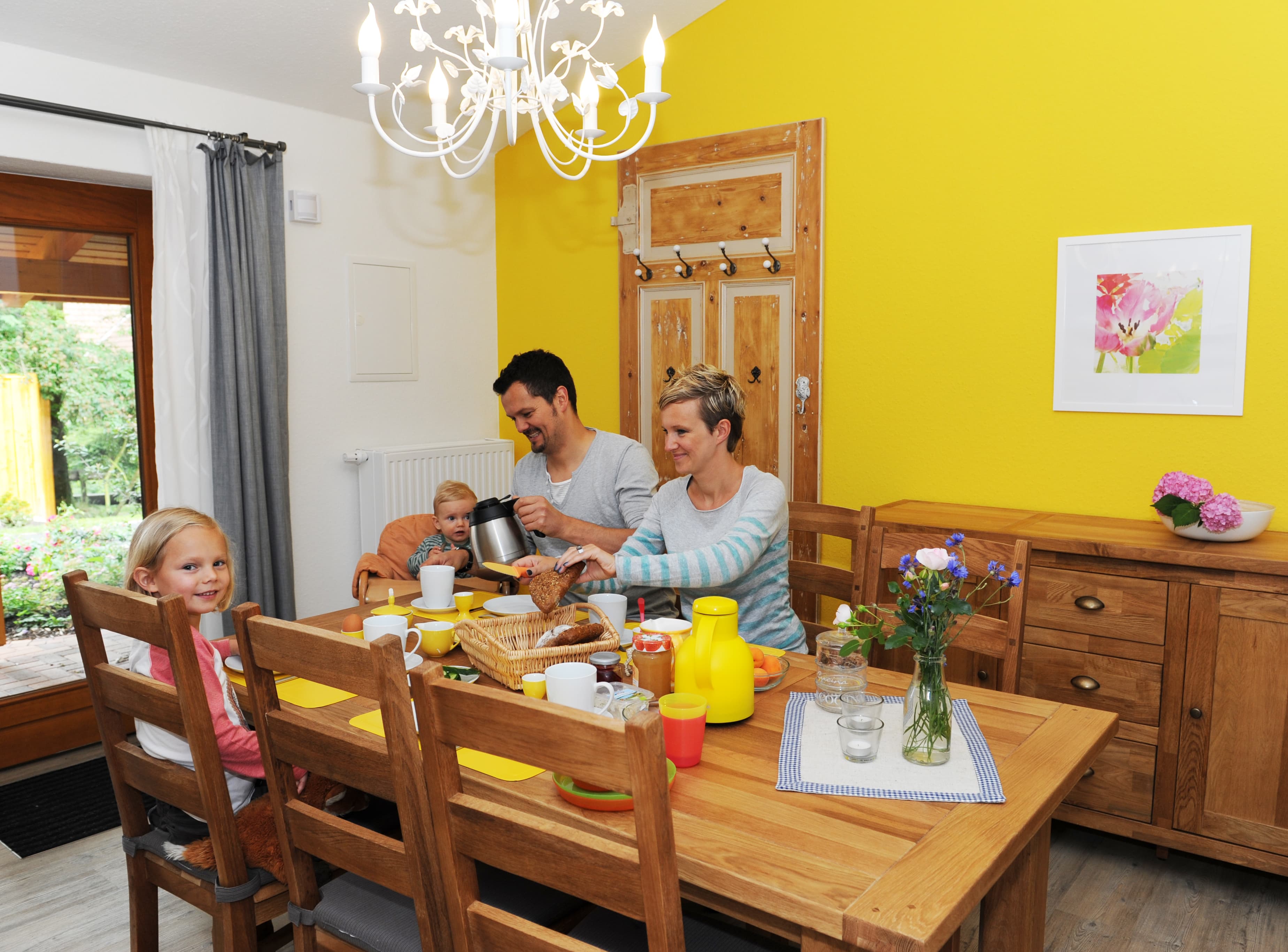 Essbereich in der Wohnung Farkenstall auf dem Ferienhof Niemeyer in Düshorn