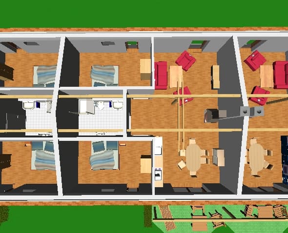 Grundriss der Wohnung Farkenstall auf dem Ferienhof Niemeyer in Düshorn