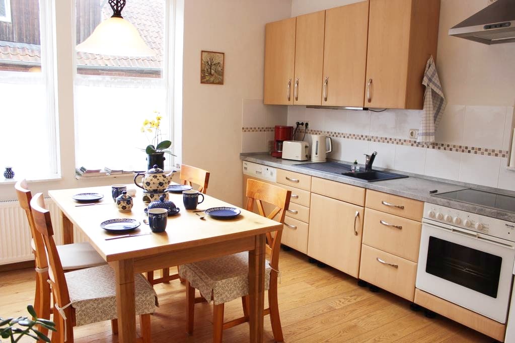 Küche in der Ferienwohnung Bernsteinstube