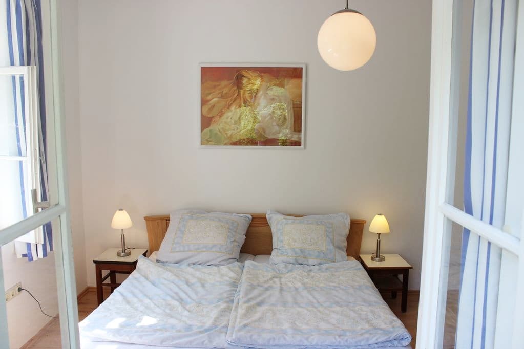 Schlafzimmer in der Ferienwohnung Bernsteinstube in Hermannsburg