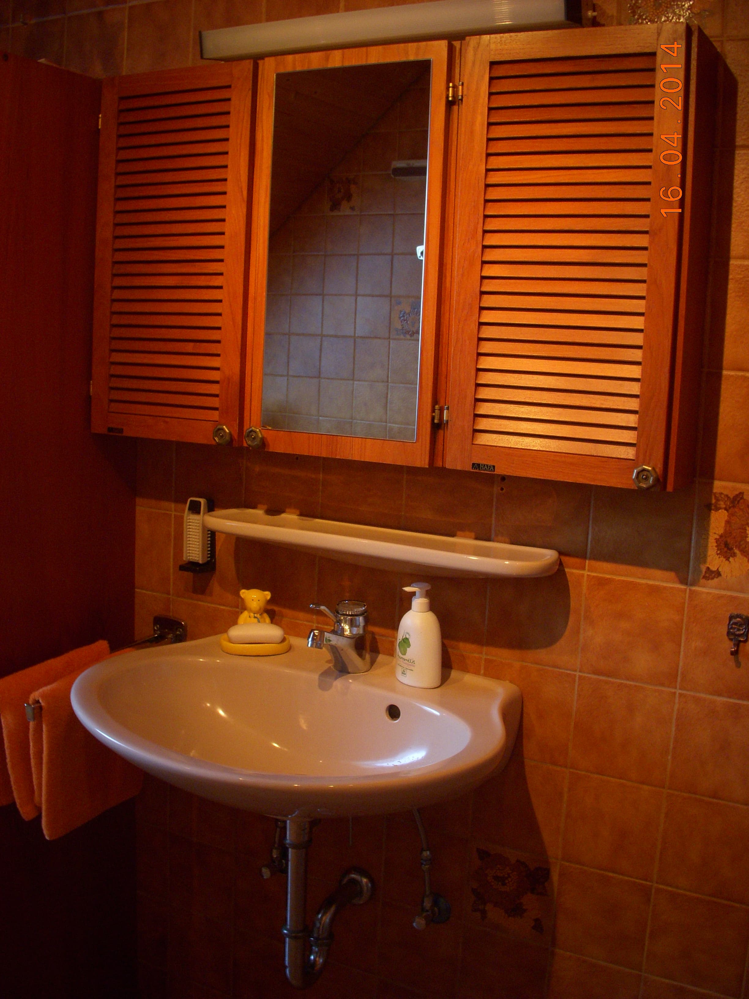 Badezimmer in der Ferienwohnung Beroma