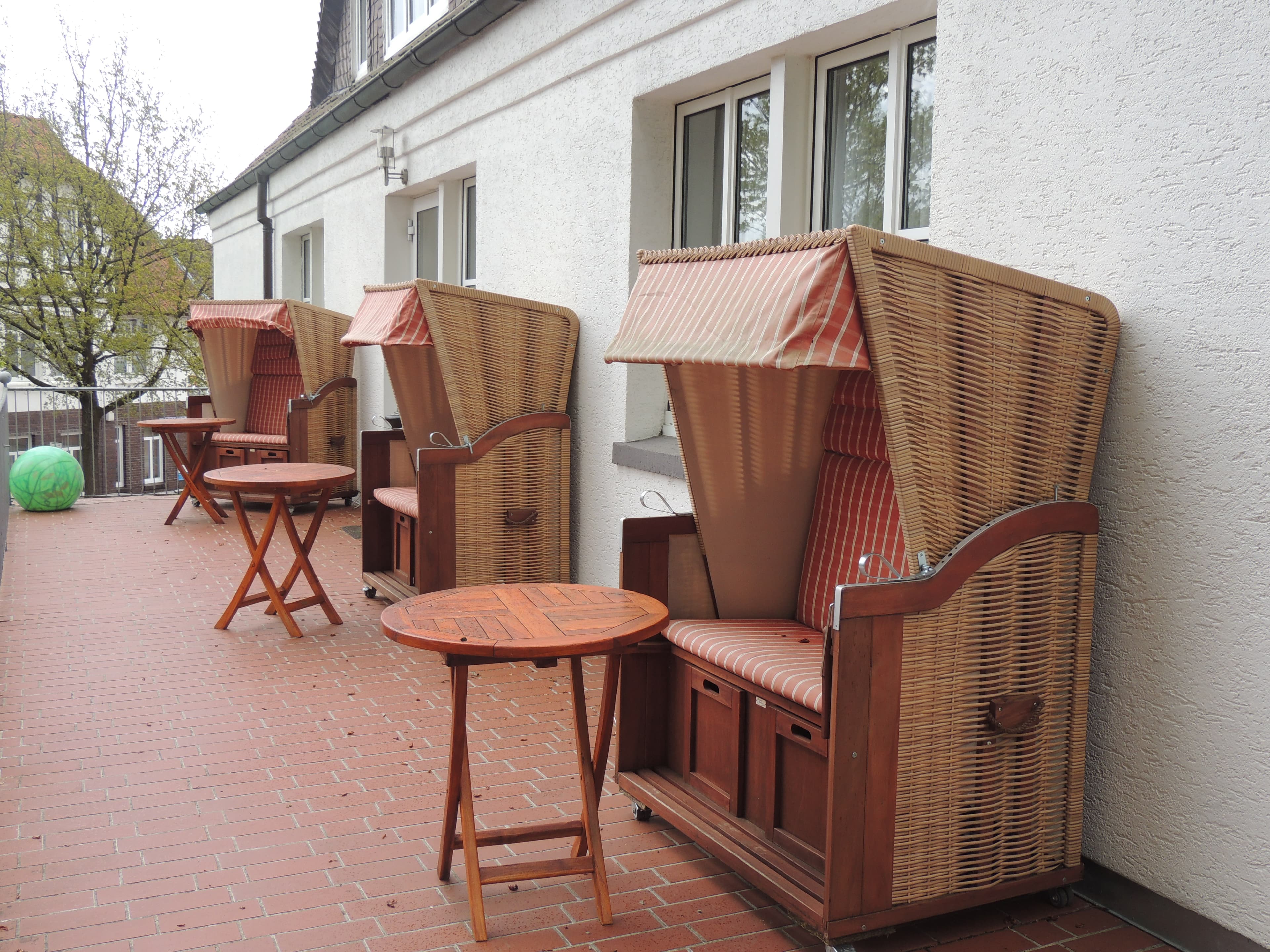 Terrasse des Hotels Stadt Munster in Munster