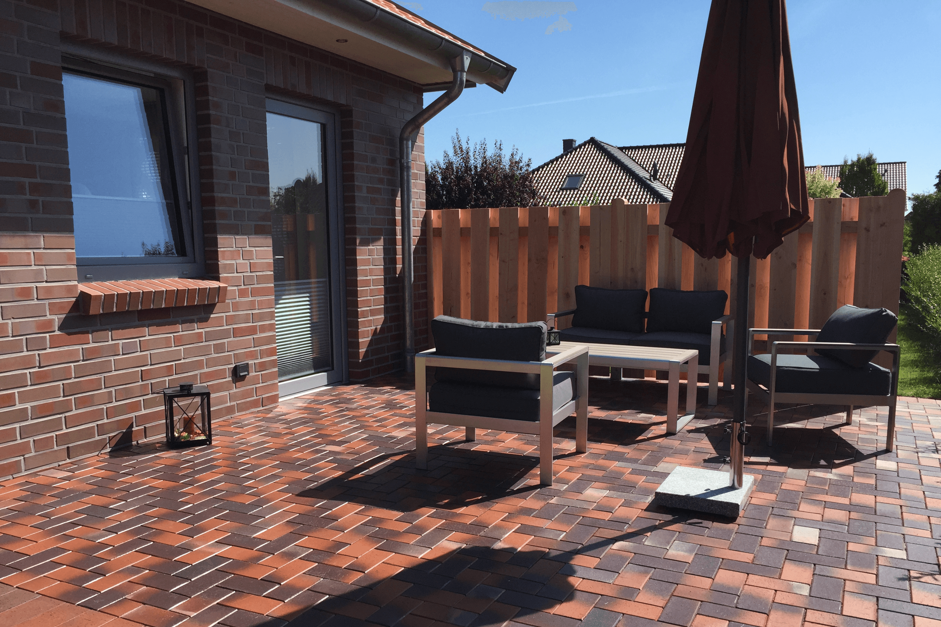 Terrasse am Ferienhaus Südheide in Hermannsburg