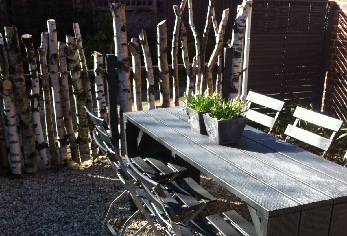 Terrasse des Ferienhaus Dat Huuske in Salzhausen