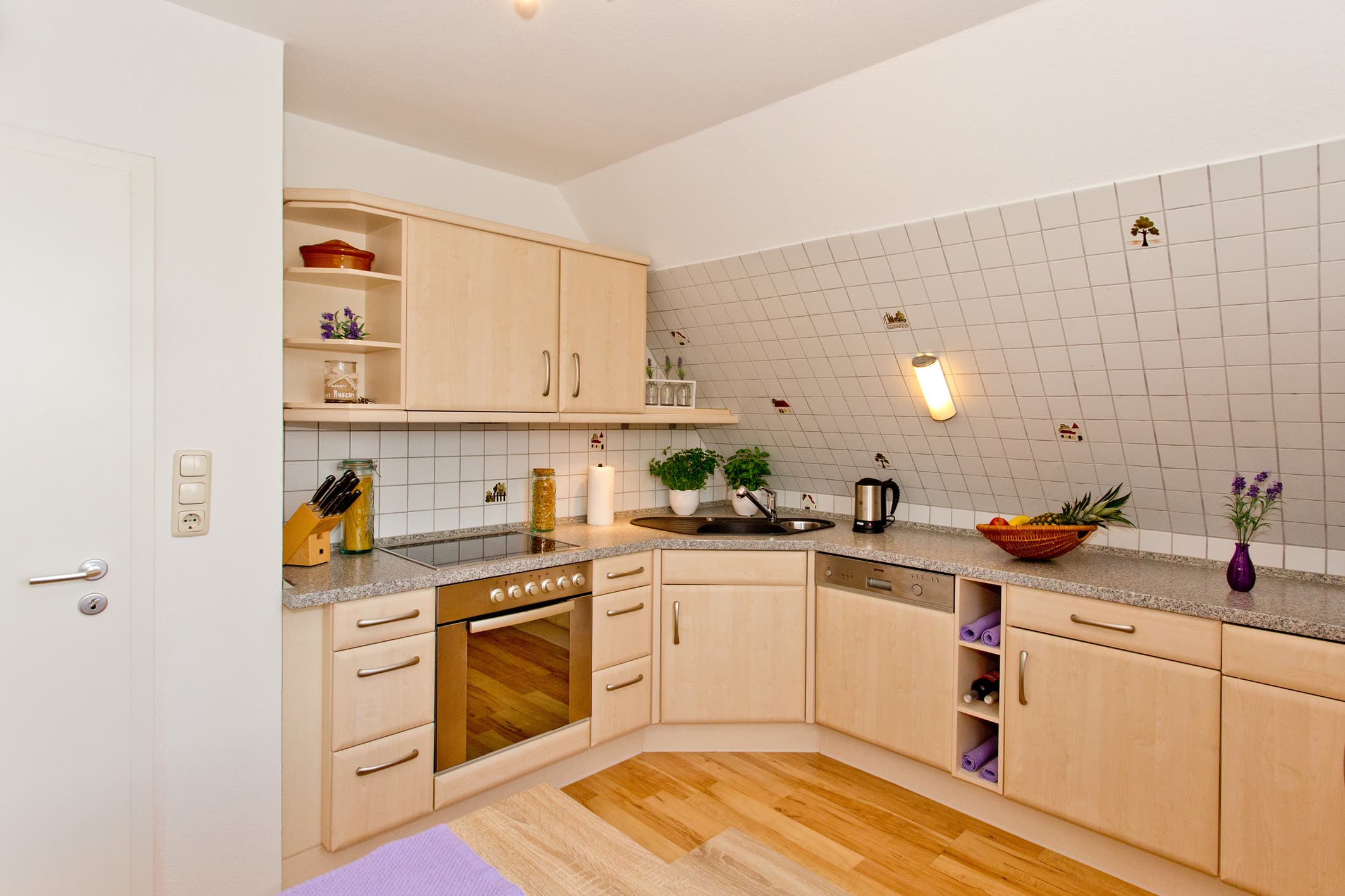 Küche in der Ferienwohnung Zum Wiesenblick in Toppenstedt