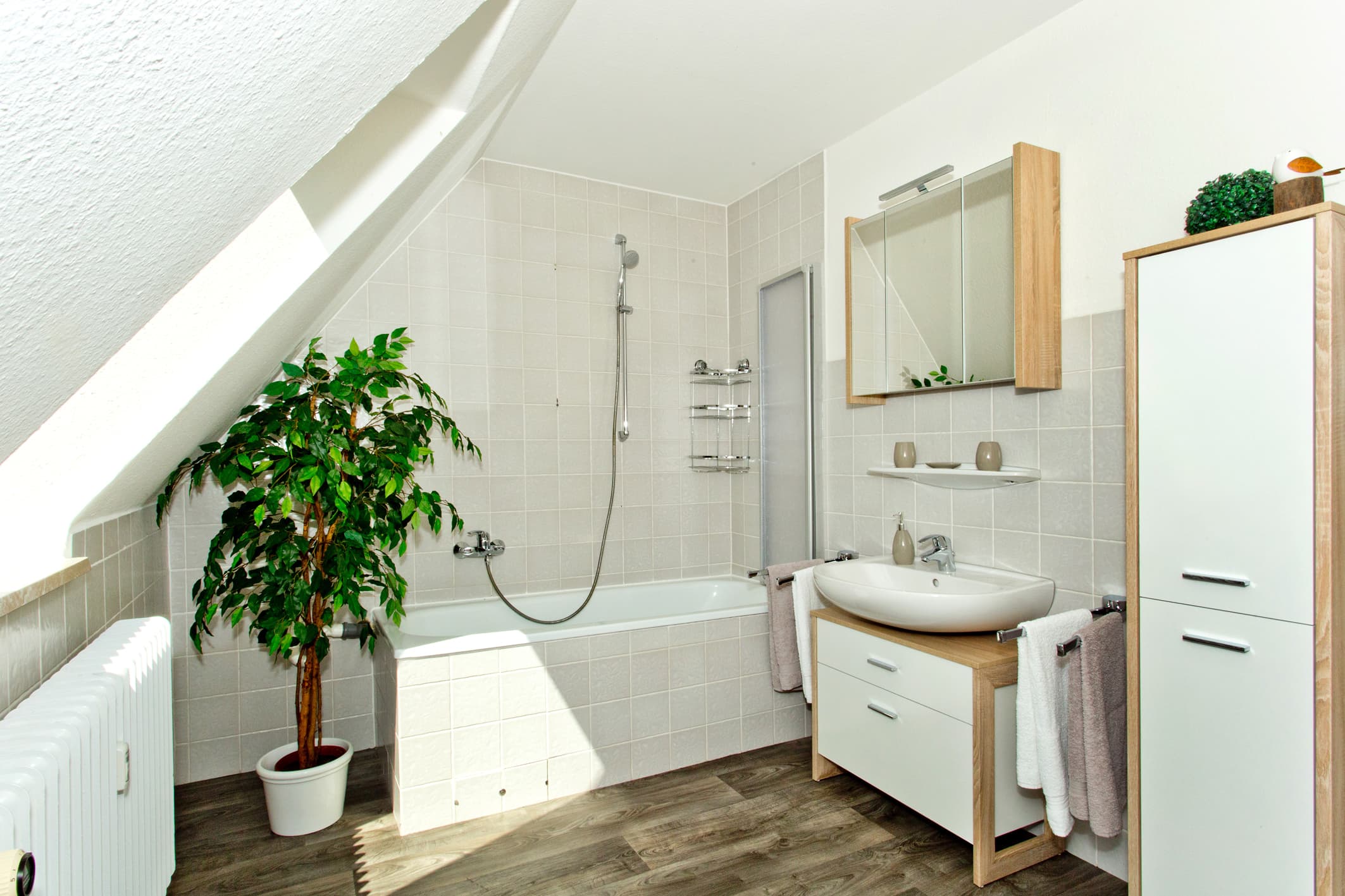 Badezimmer in der Ferienwohnung Zum Wiesenblick in Toppenstedt