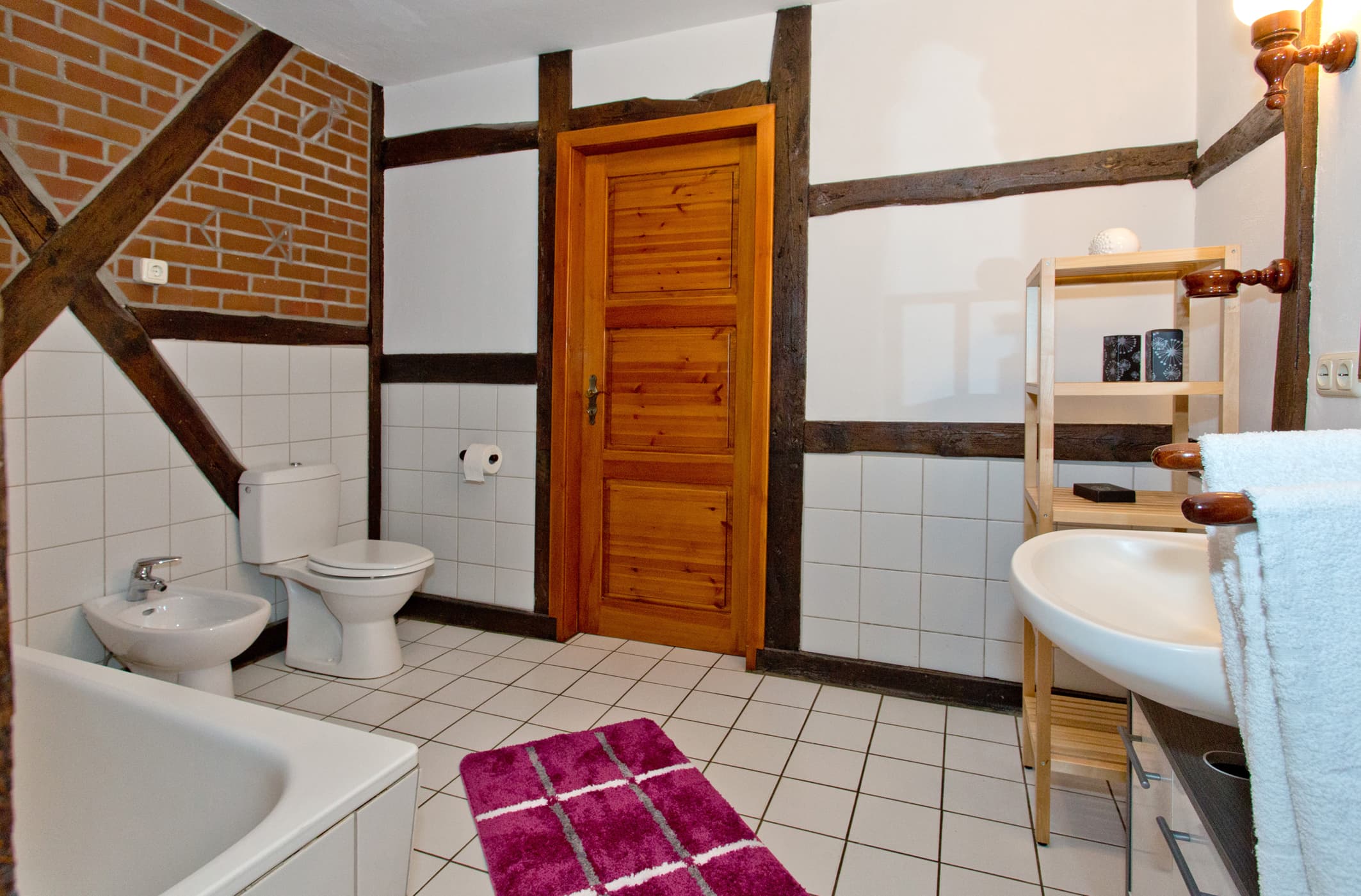 Badezimmer in der Ferienwohnung Zum Kaminzimmer in Toppenstedt