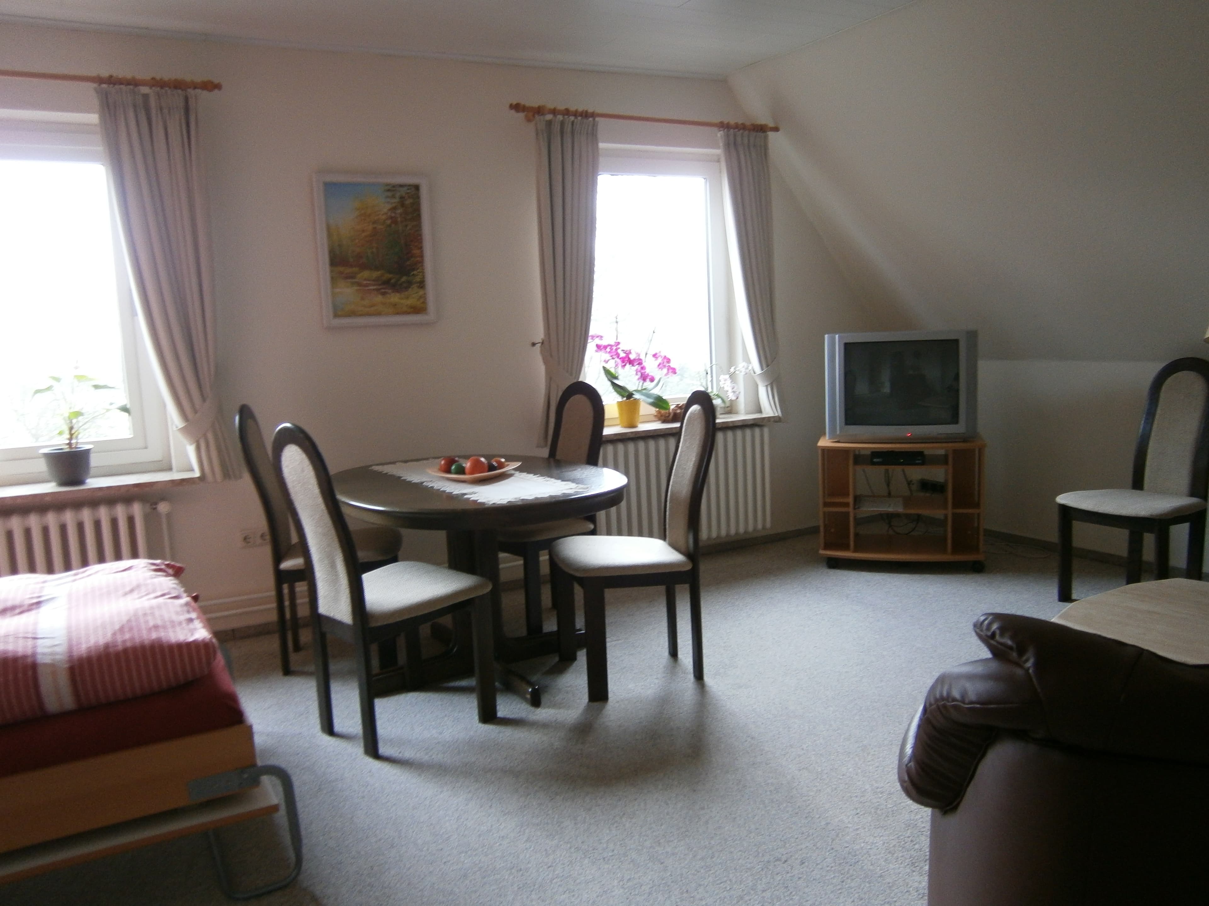 Wohnzimmer in den Ferienwohnungen Thiele in Hollenstedt