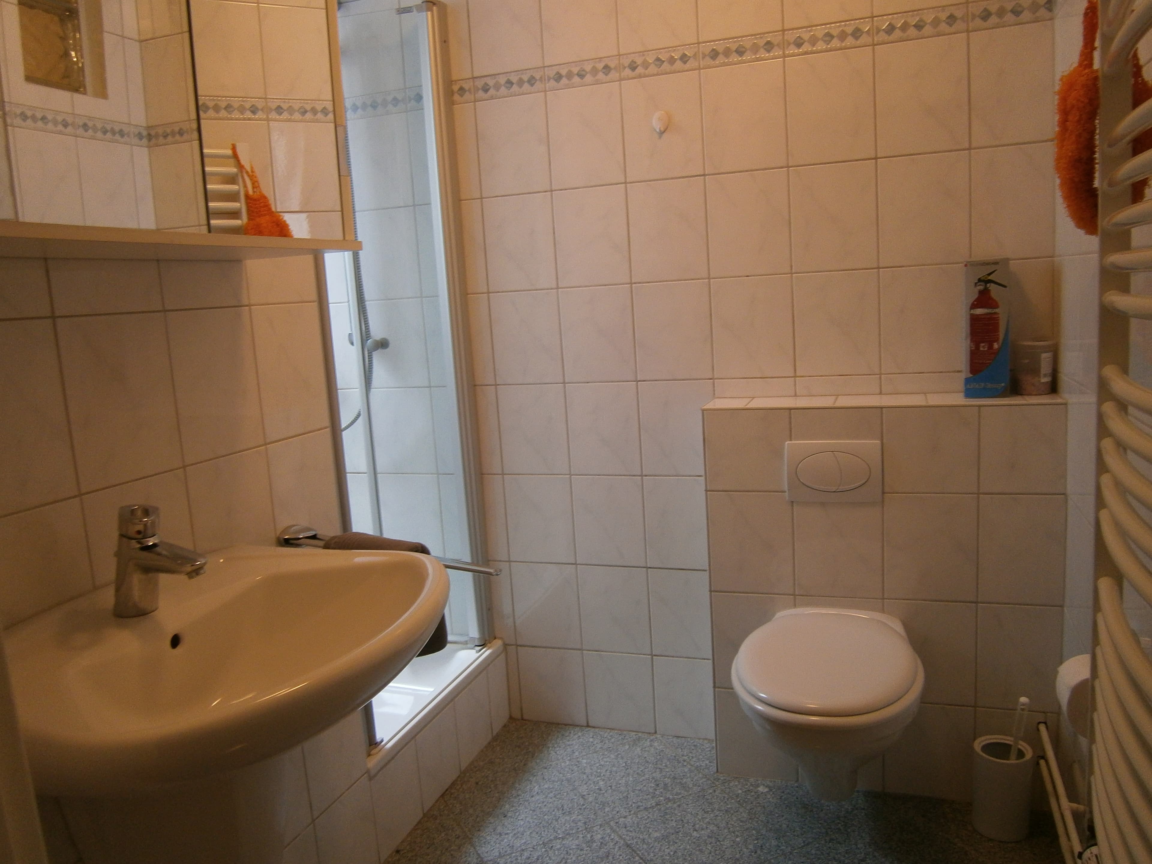 Badezimmer in den Ferienwohnungen Thiele in Hollenstedt