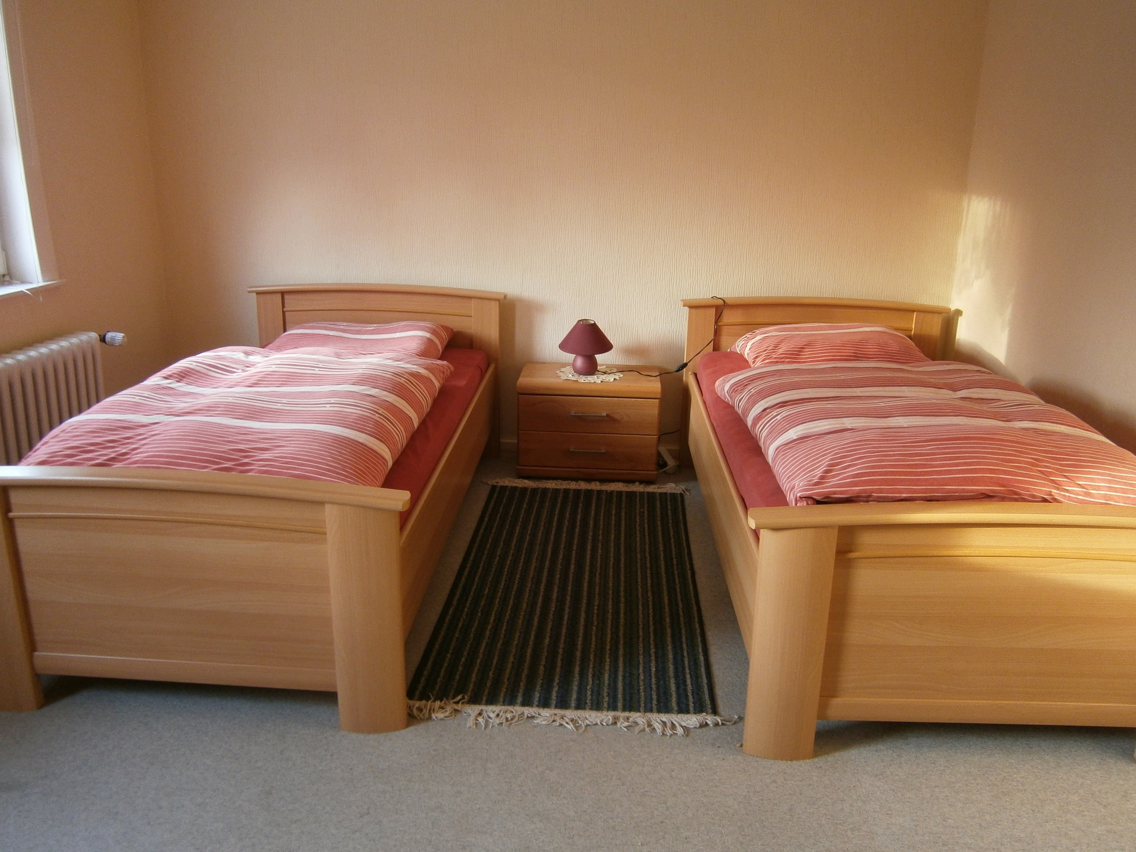 Schlafzimmer in den Ferienwohnungen Thiele in Hollenstedt