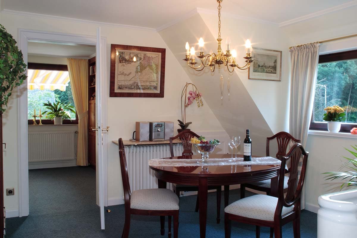 Essbereich in der Ferienwohnung Am Heidepark in Bispingen