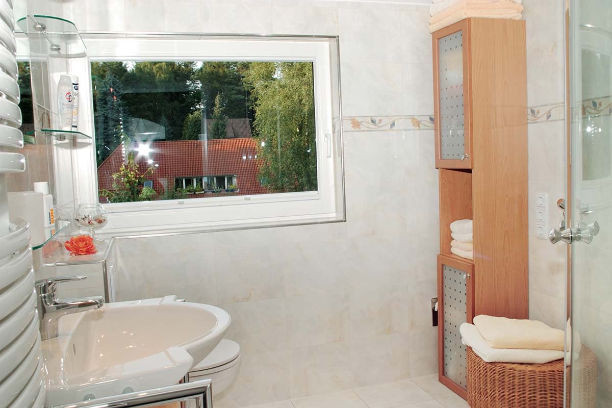 Badezimmer in der Ferienwohnung Am Heidepark in Bispingen