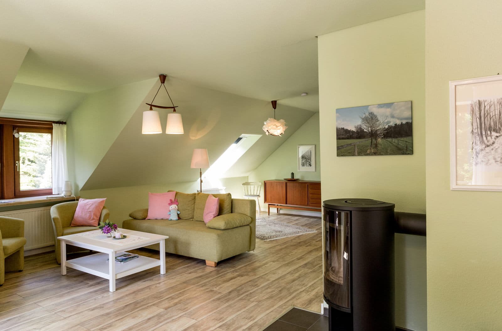 Wohnzimmer in der Ferienwohnung Marie in Hanstedt