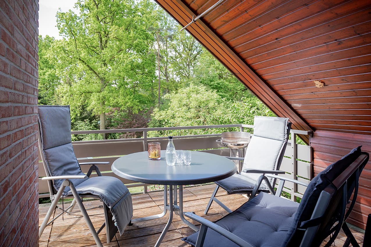 Südterrasse der Ferienwohnung Marie in Hanstedt