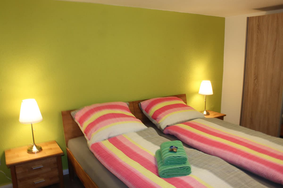 Schlafzimmer Souterrain im Ferienhaus