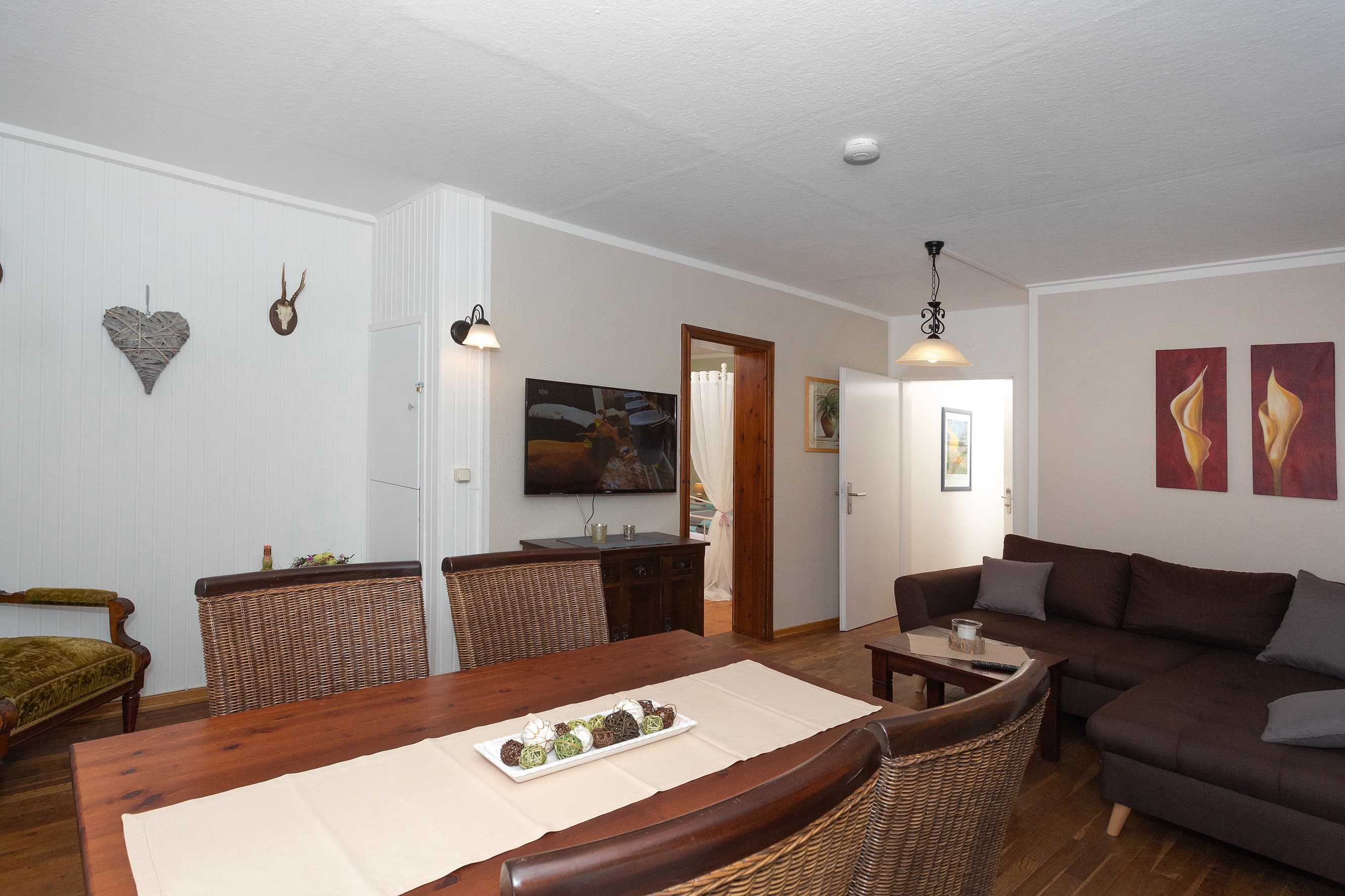 Wohnzimmer in der Ferienwohnung Zur Linde in Toppenstedt