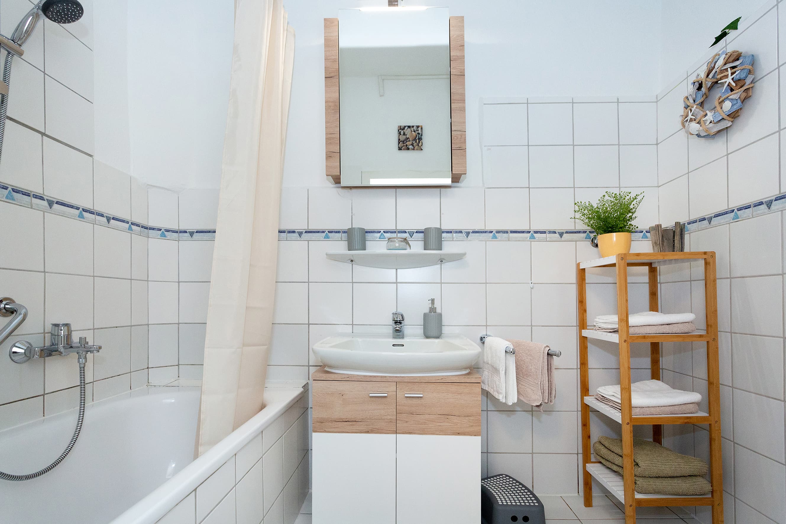 Badezimmer in der Ferienwohnung Zur Linde in Toppenstedt