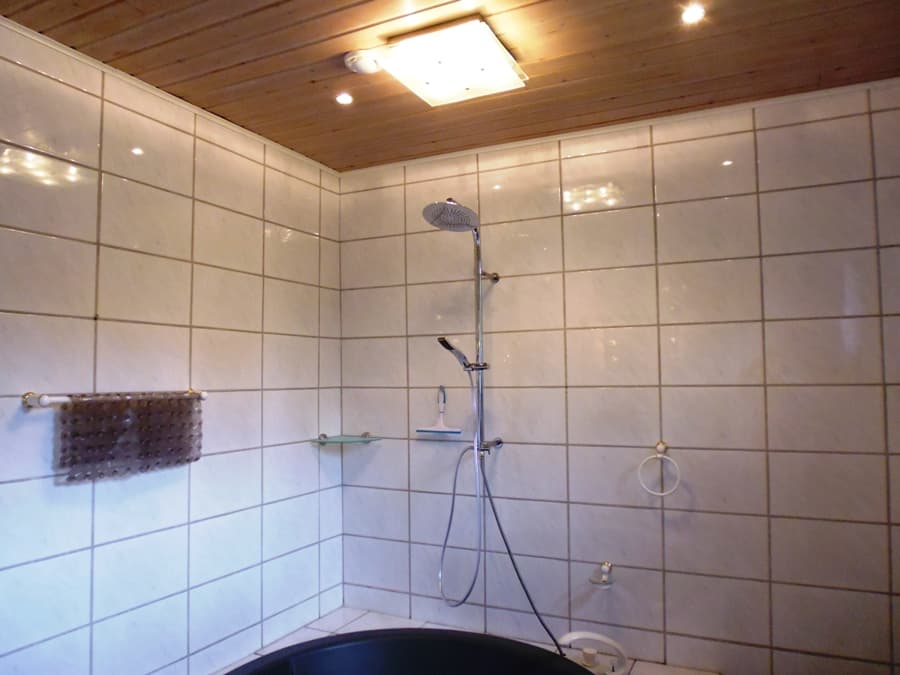 Regenschauer Dusche in der Ferienwohnung am Wald Unterlüß