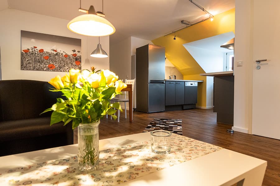 Wohnbereich in den Ferienwohnungen Villa-Duck-Dich-Südheide in Hermannsburg