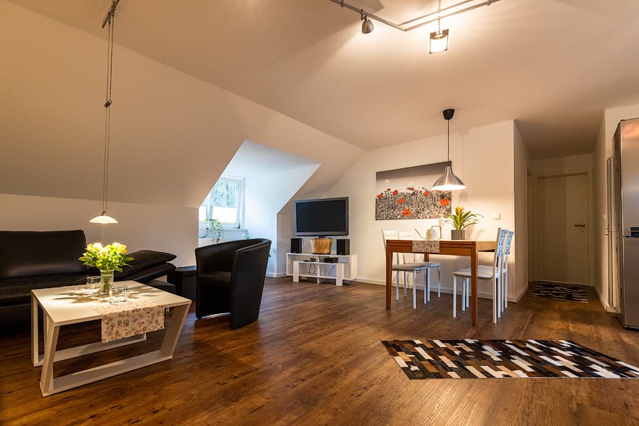 Wohnbereich in den Ferienwohnungen Villa-Duck-Dich-Südheide in Hermannsburg