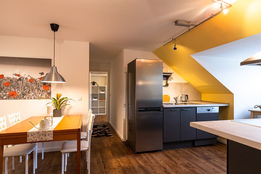 Essbereich in den Ferienwohnungen Villa-Duck-Dich-Südheide in Hermannsburg