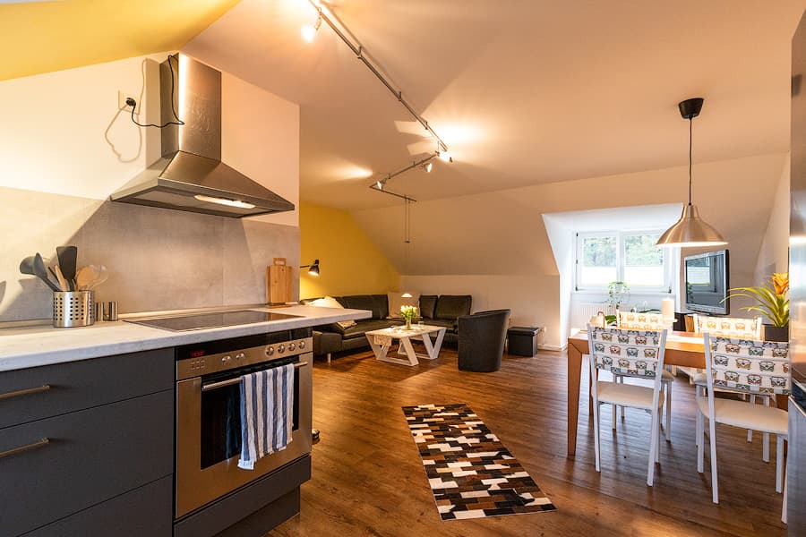 Küche in den Ferienwohnungen Villa-Duck-Dich-Südheide in Hermannsburg