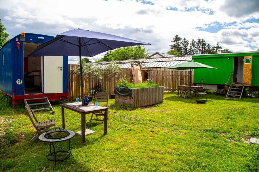 Bauwagen am Aller-Radweg