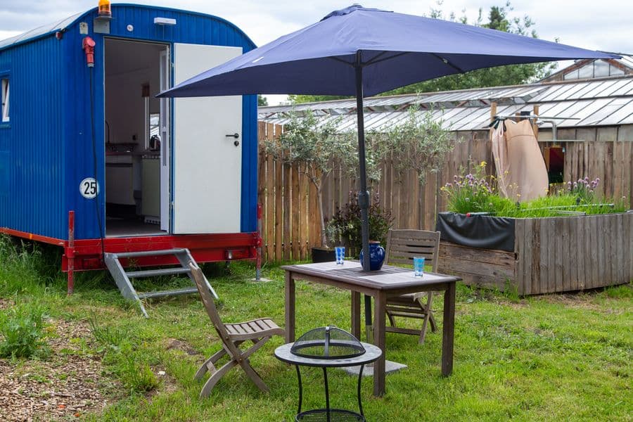 Bauwagen am Aller-Radweg Wietze