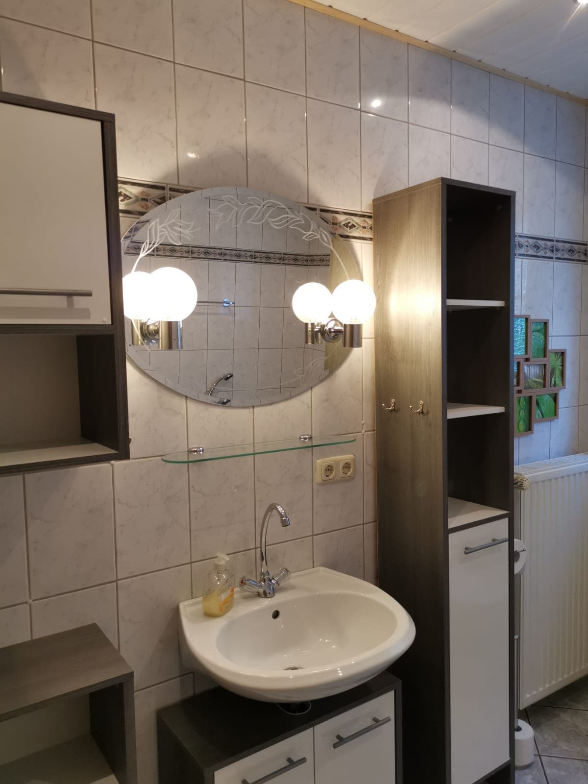 Badezimmer in der Ferienwohnung Zur großen Buche in Munster