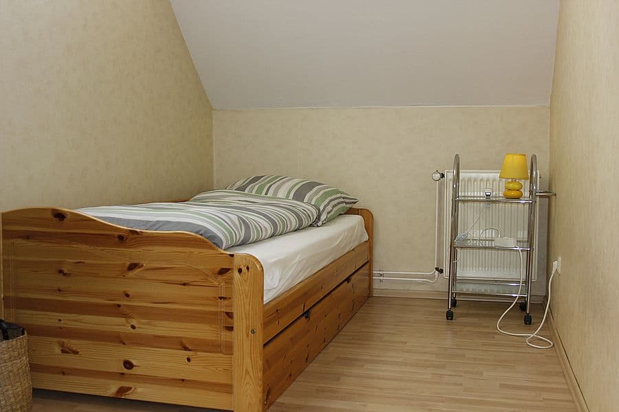 Schlafzimmer in den Ferienwohnungen Peters in Müden