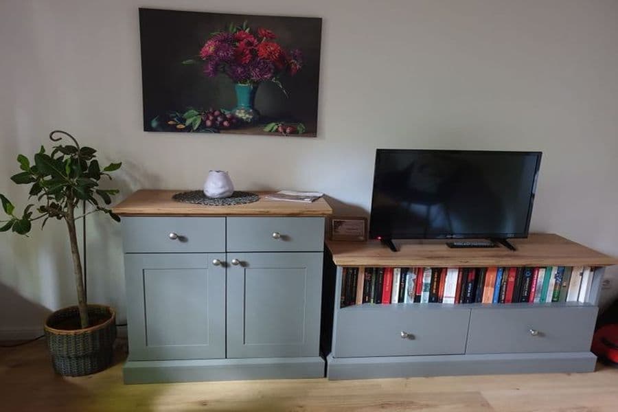 Wohnzimmer des Apartment Heideland in Buchholz