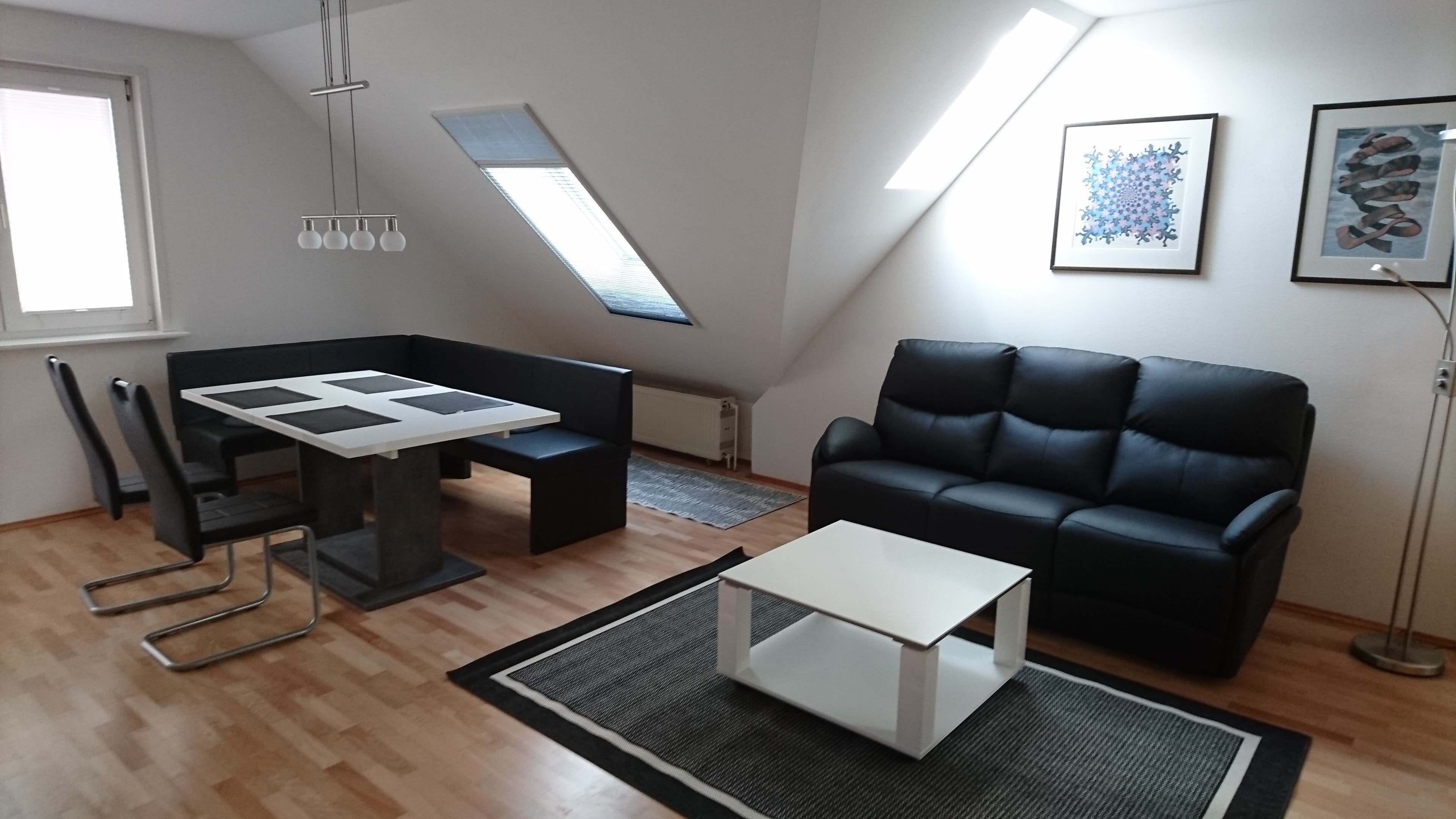 Wohnzimmer in der Ferienwohnung "Blick auf die Wallachherde" in Soltau