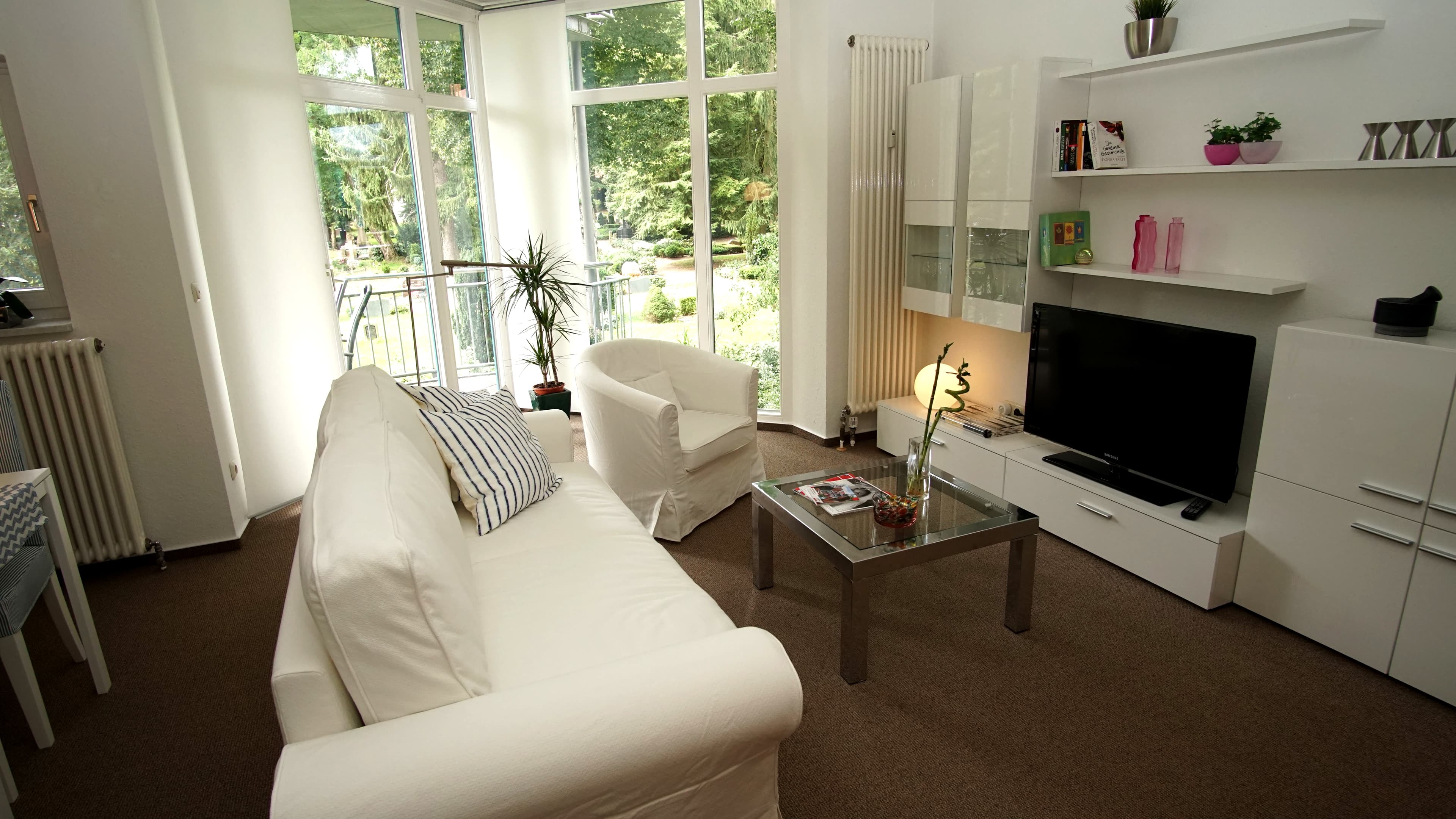 Wohnzimmer in der Modernen Ferienwohnung in der Innenstadt von Lüneburg