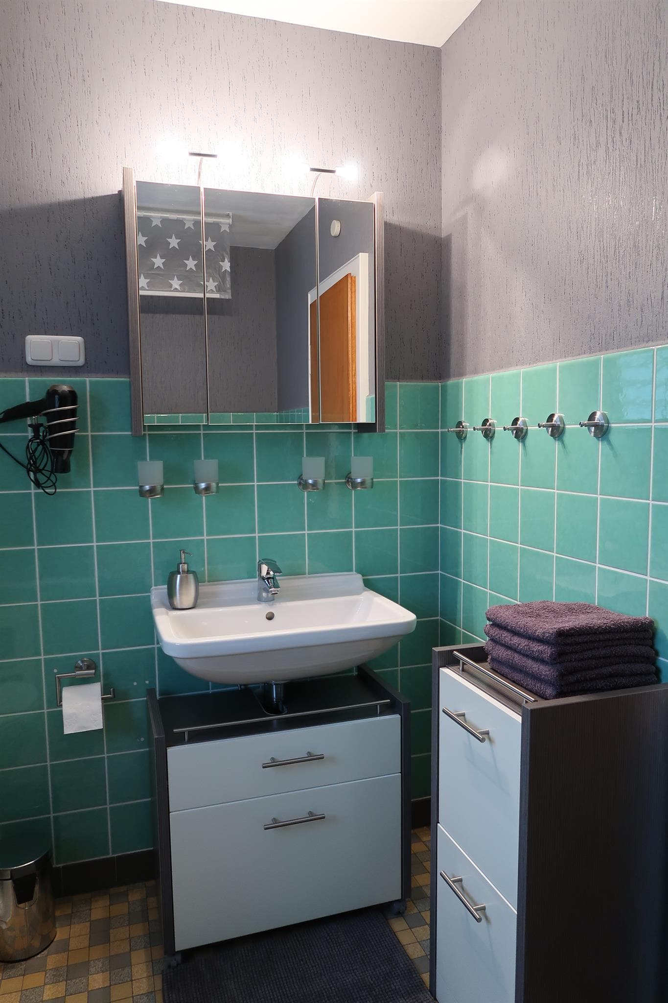 Das Badezimmer in der Ferienwohnung Wildung in Lüneburg
