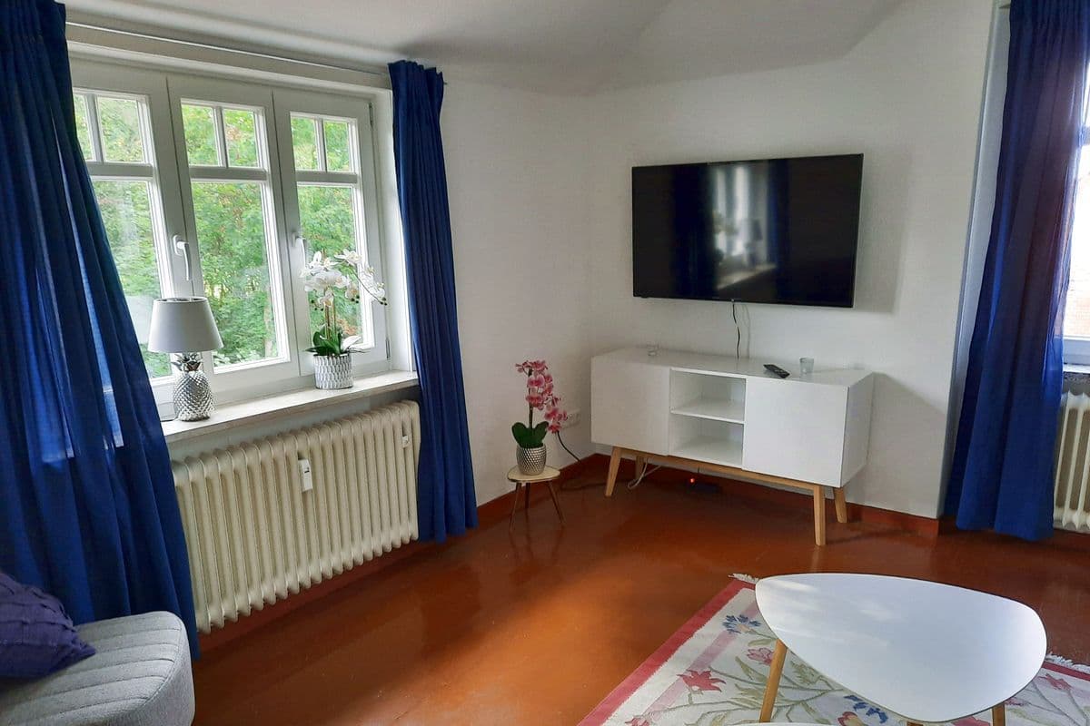 Wohnzimmer in der Ferienwohnung Facettenreich in Bergen