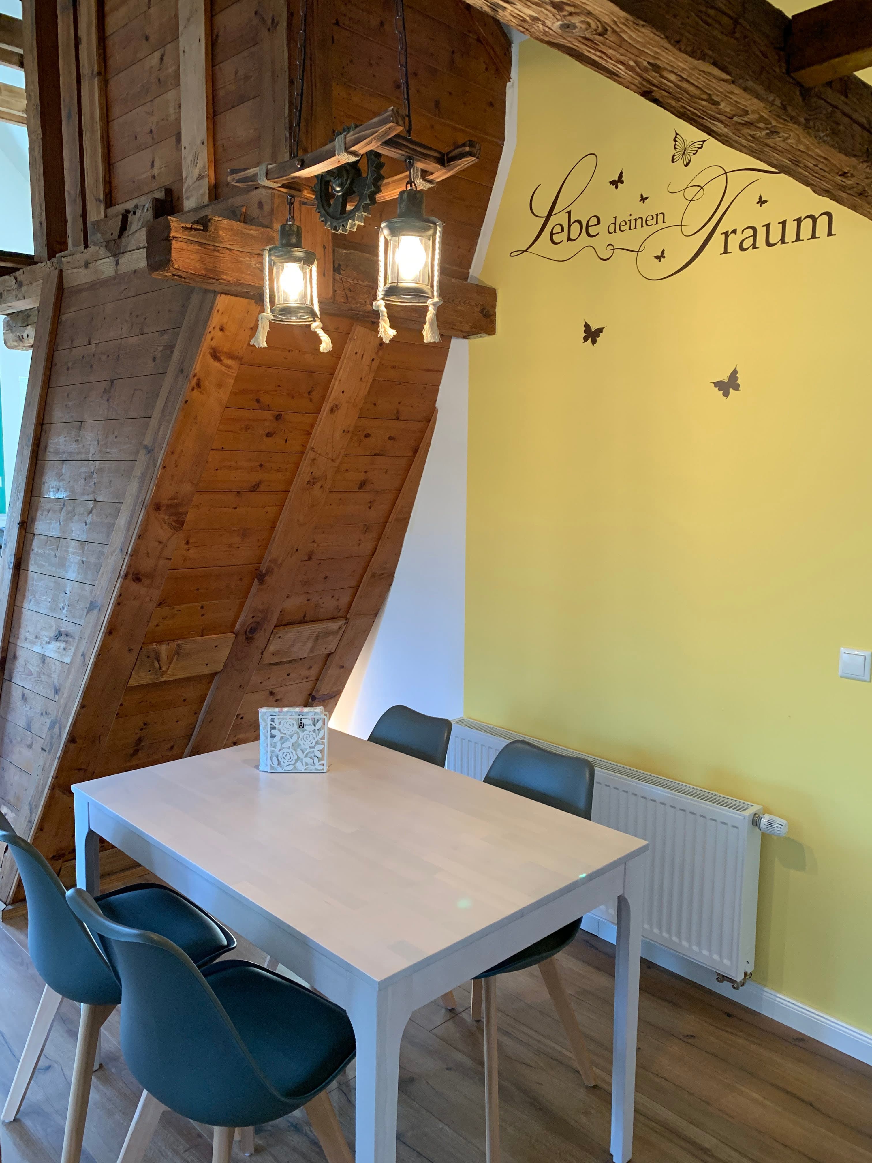 Essbereich in der Ferienwohnung Wassermühle in Eschede