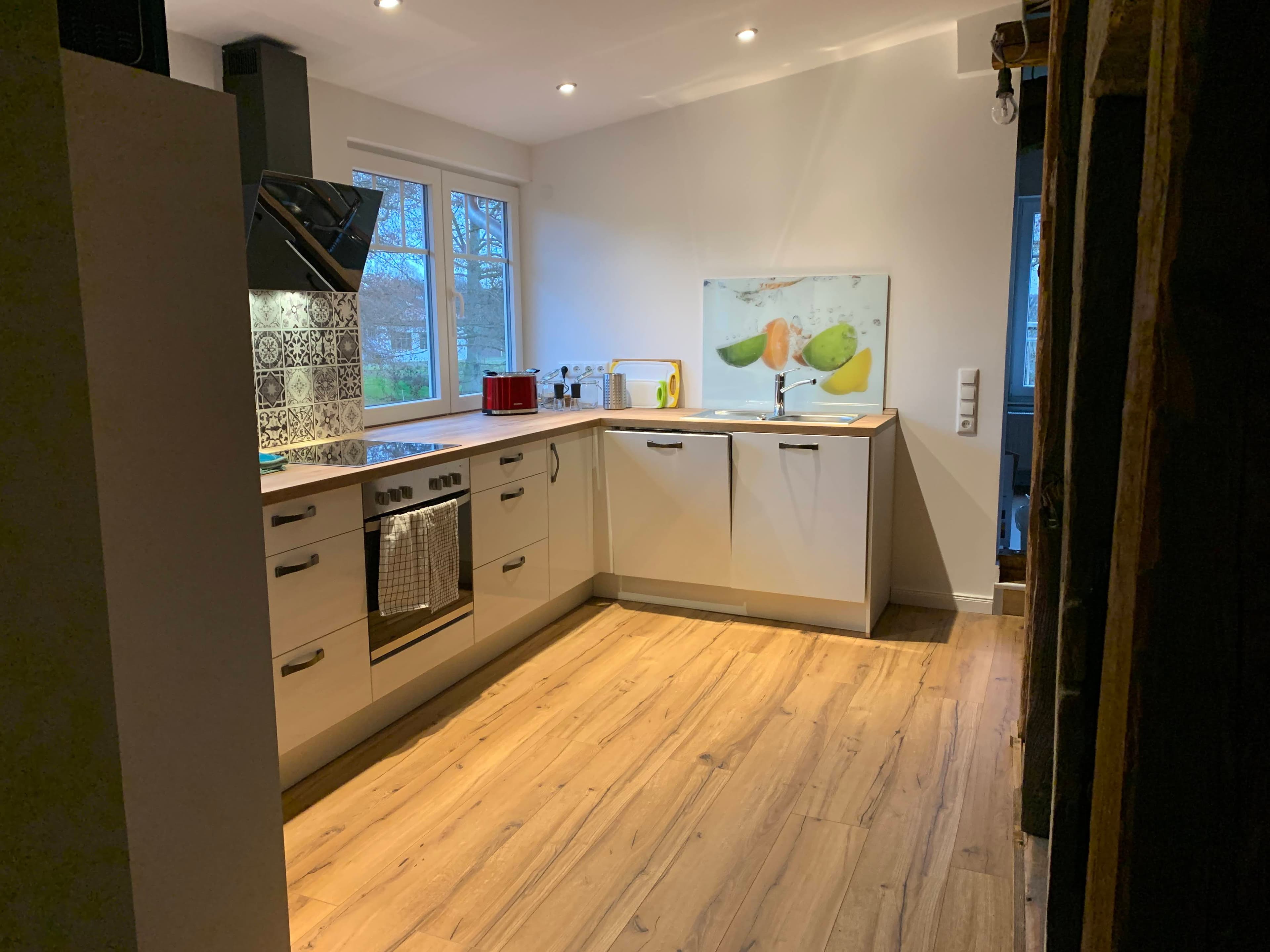 Küche in der Ferienwohnung Wassermühle in Eschede