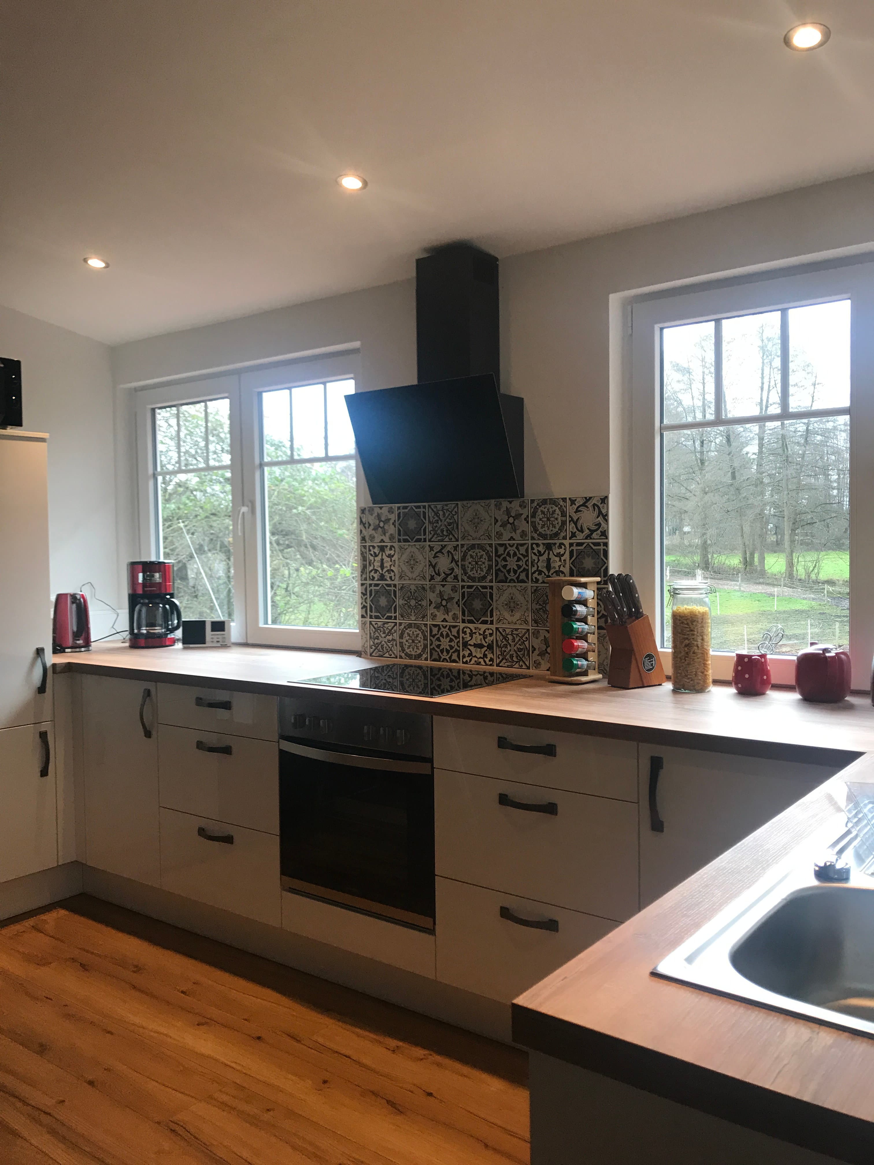 Küche in der Ferienwohnung Wassermühle in Eschede